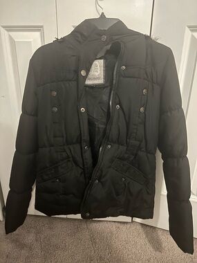 Dollhouse Black Puffer Jacket with Hood